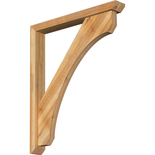 Ekena Millwork Legacy Slat Rough Sawn Bracket w/ Offset Brace, Western Red Cedar, 4"W x 30"D x 36"H BKT0402X30X36LEC06RWR - main